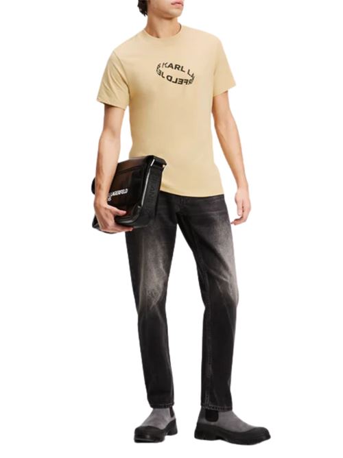 T-shirt beige in cotone Karl Lagerfeld jeans | A3M170311YS